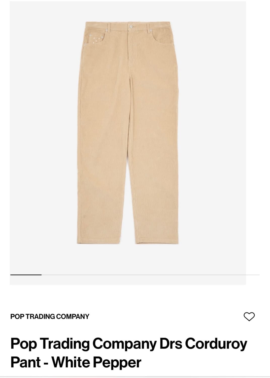 Pop Trading Company Drs Corduroy Pant S 상품이미지10