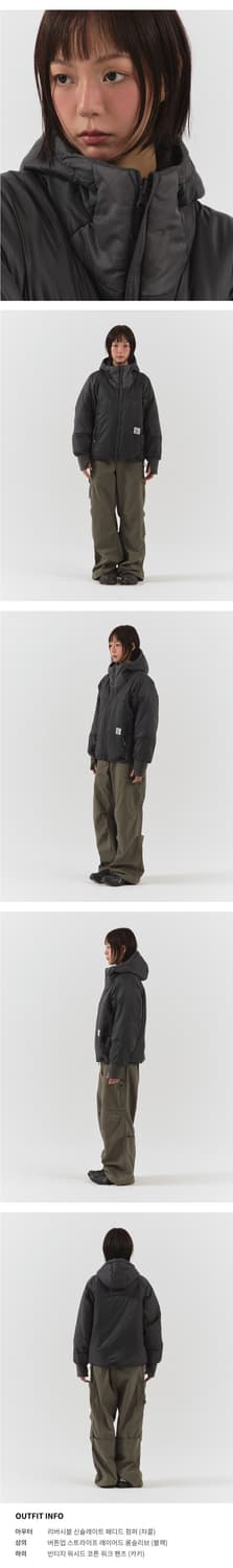 패러킷 PARAKEET 차콜 후드 패딩 점퍼 상품이미지4