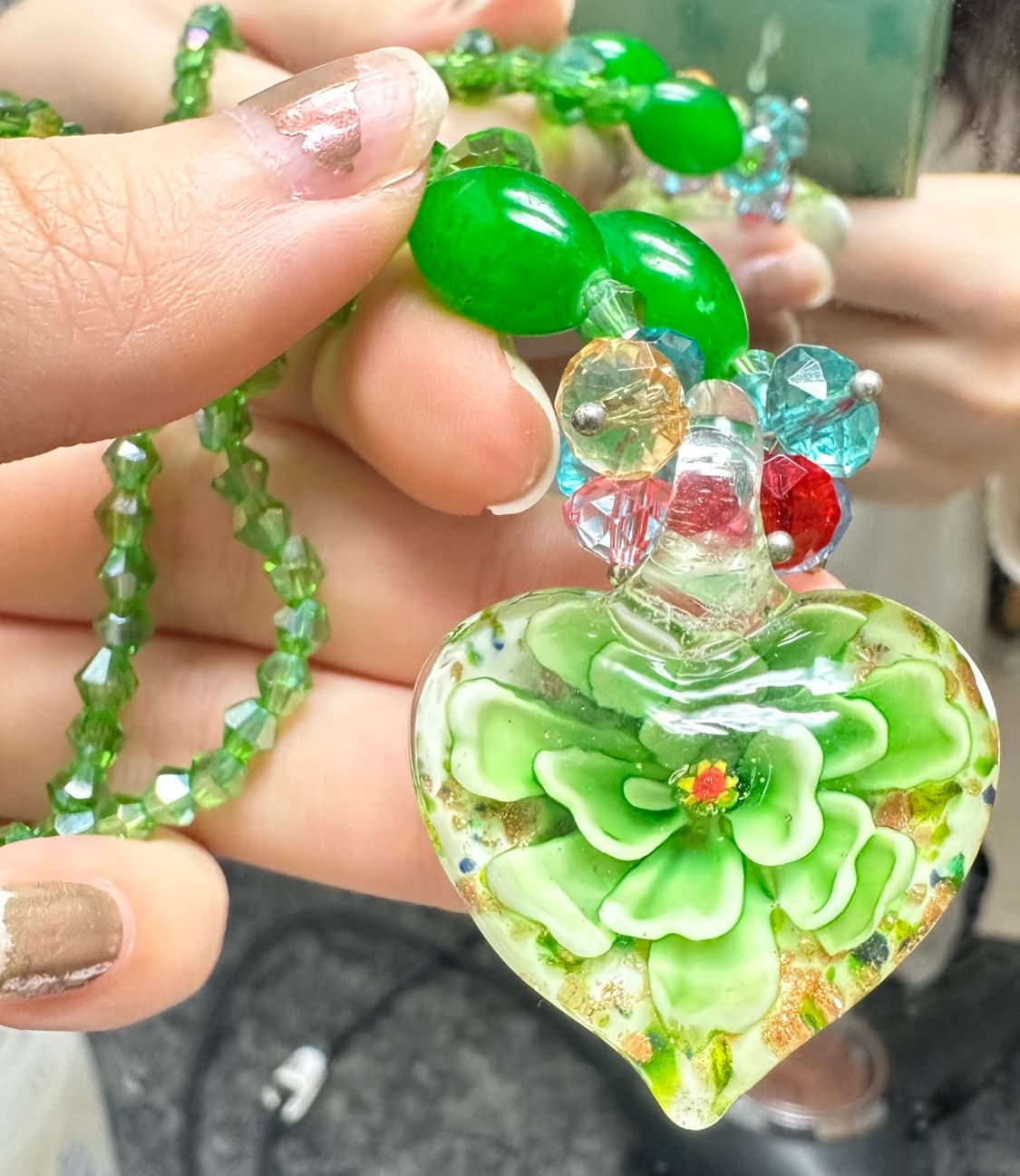 Art glass heart necklace 상품이미지2
