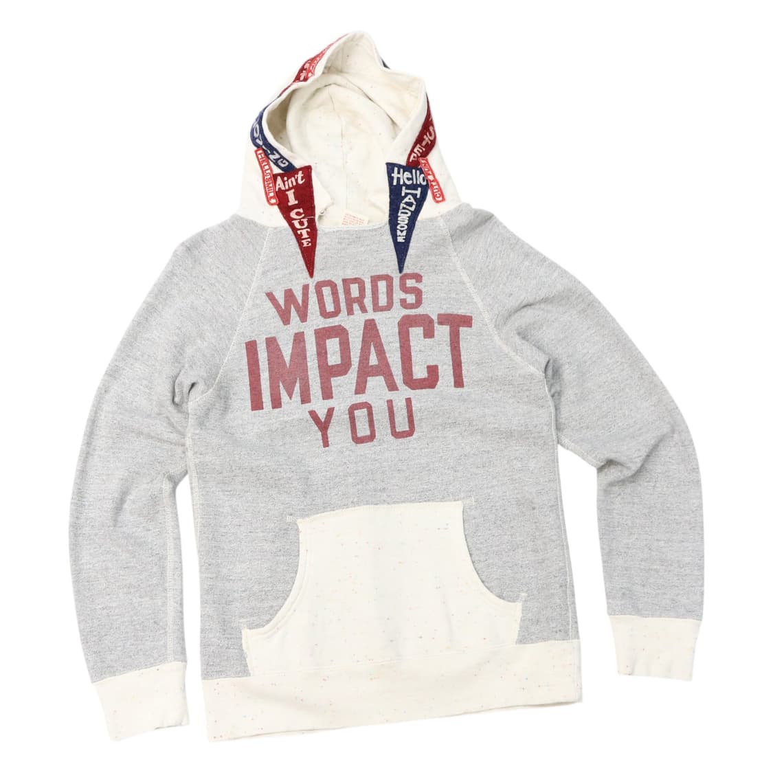 데님 던가리 빈티지 레터링 믹스 후드 스웻셔츠 상품이미지1