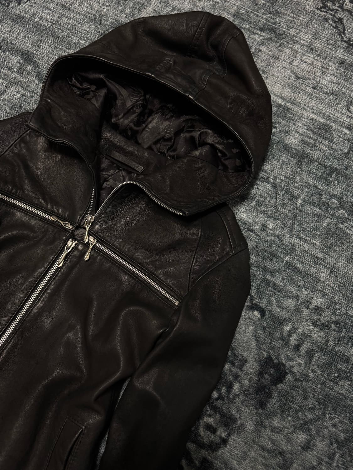 14th addiction cross zip leather hood ja 상품이미지4