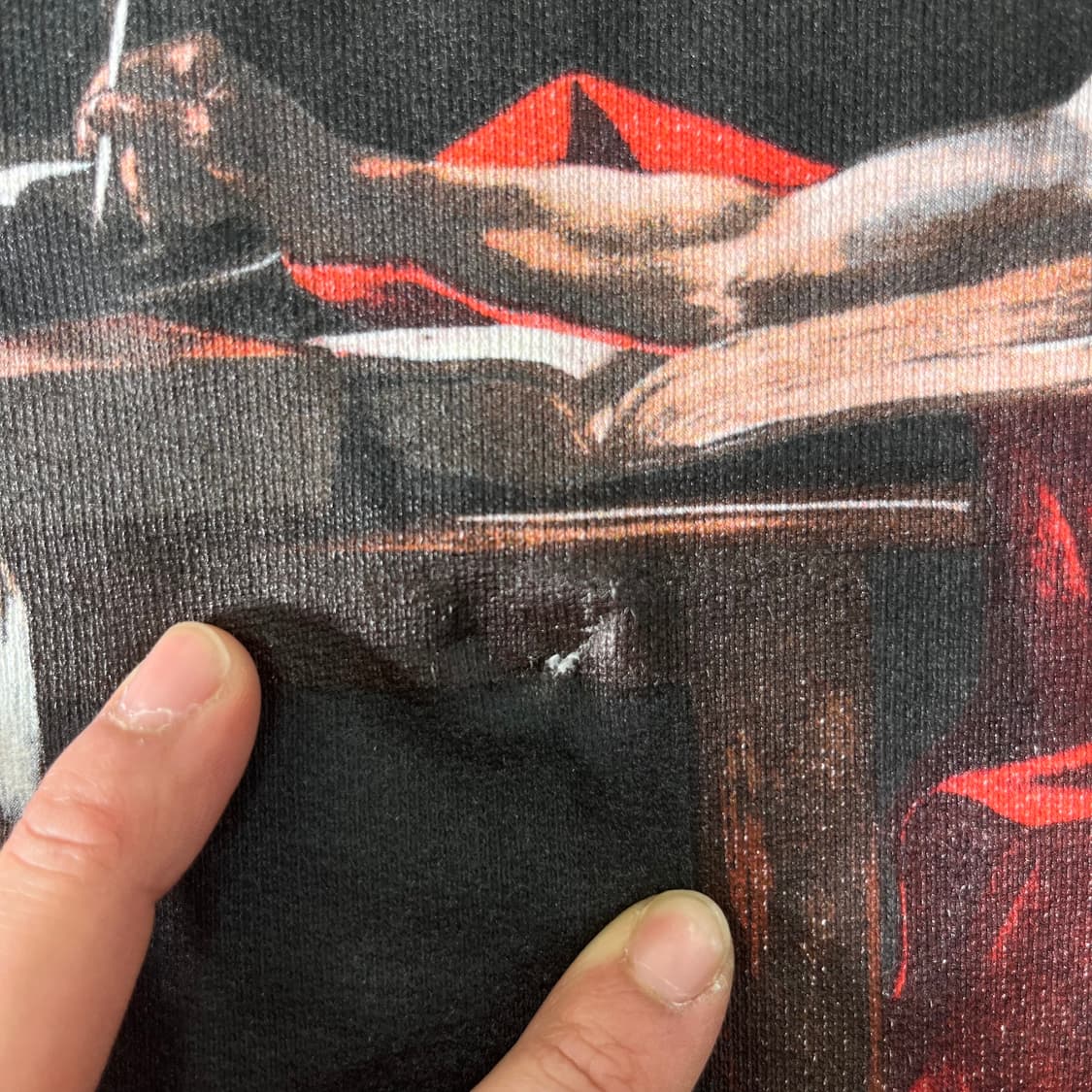 105 오프화이트 카라비지오 프린트 화이트 후드티 상품이미지5