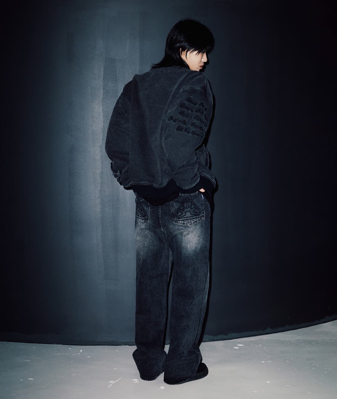 이스트쿤스트 데님 바시티 자켓 블랙 S 상품이미지5