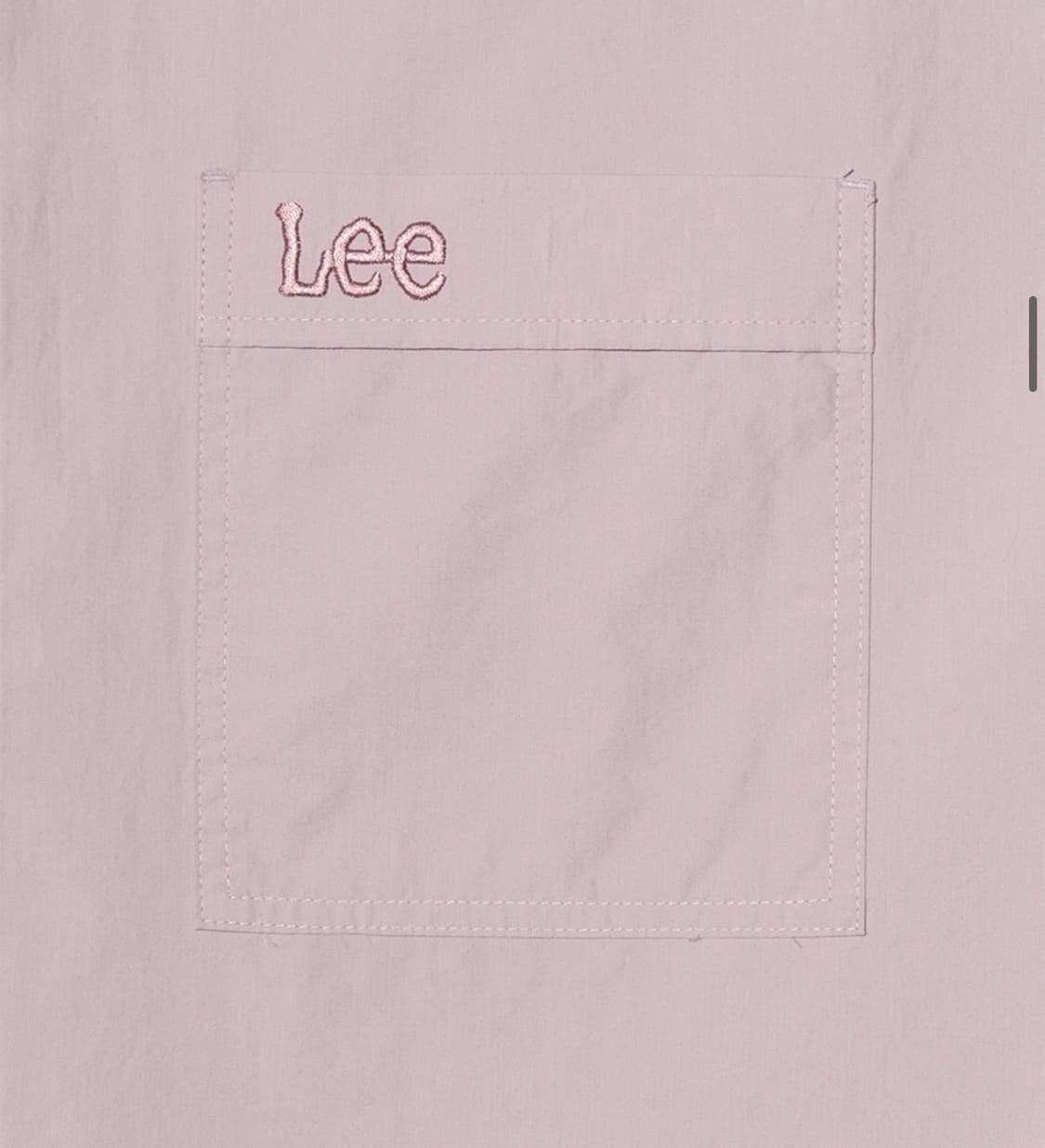 [Lee] 리 페이퍼 코튼 오버핏 반팔 셔츠 핑크 상품이미지4