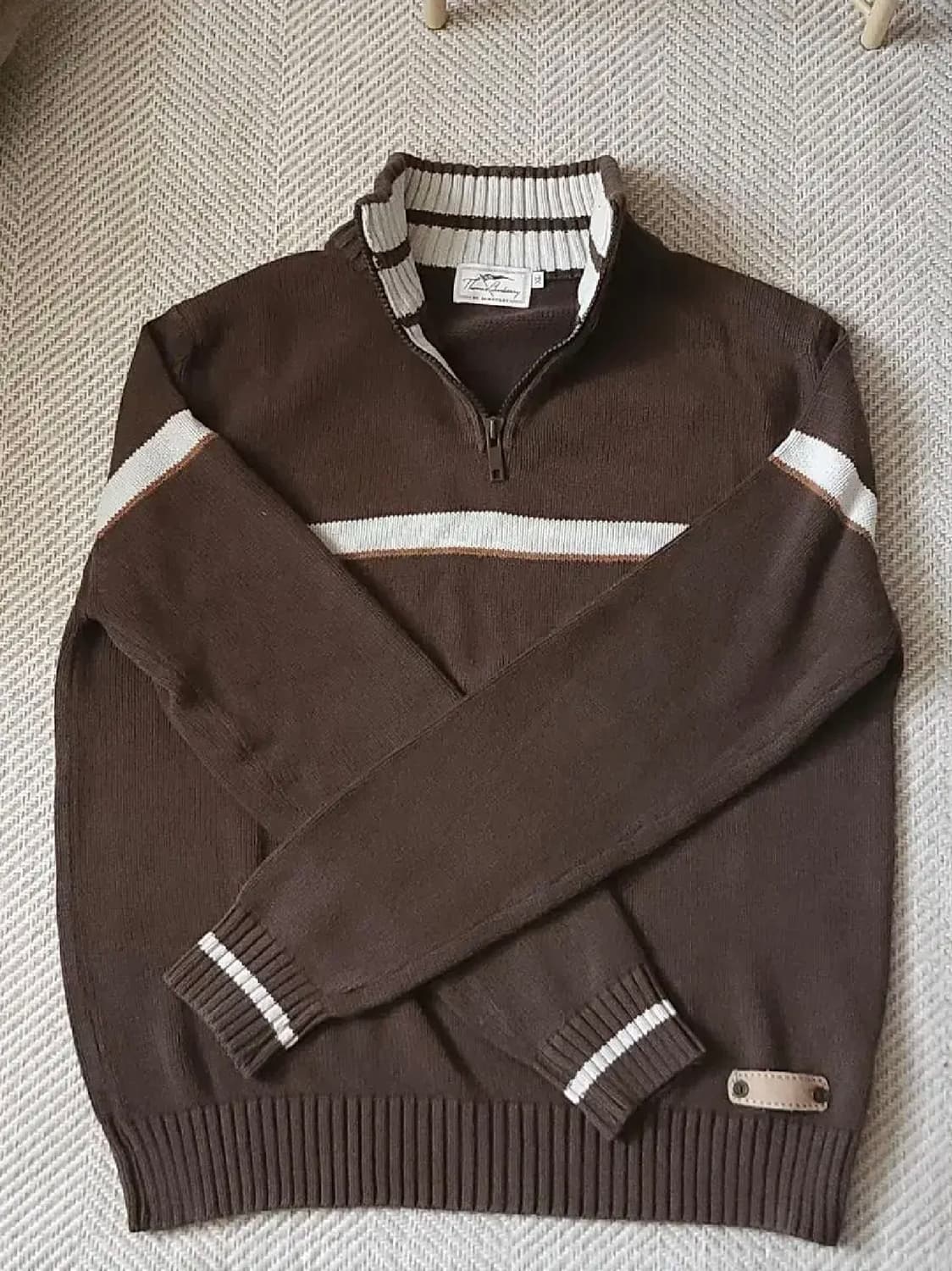 Vintage 브라운 니트 반집업 XL 상품이미지2