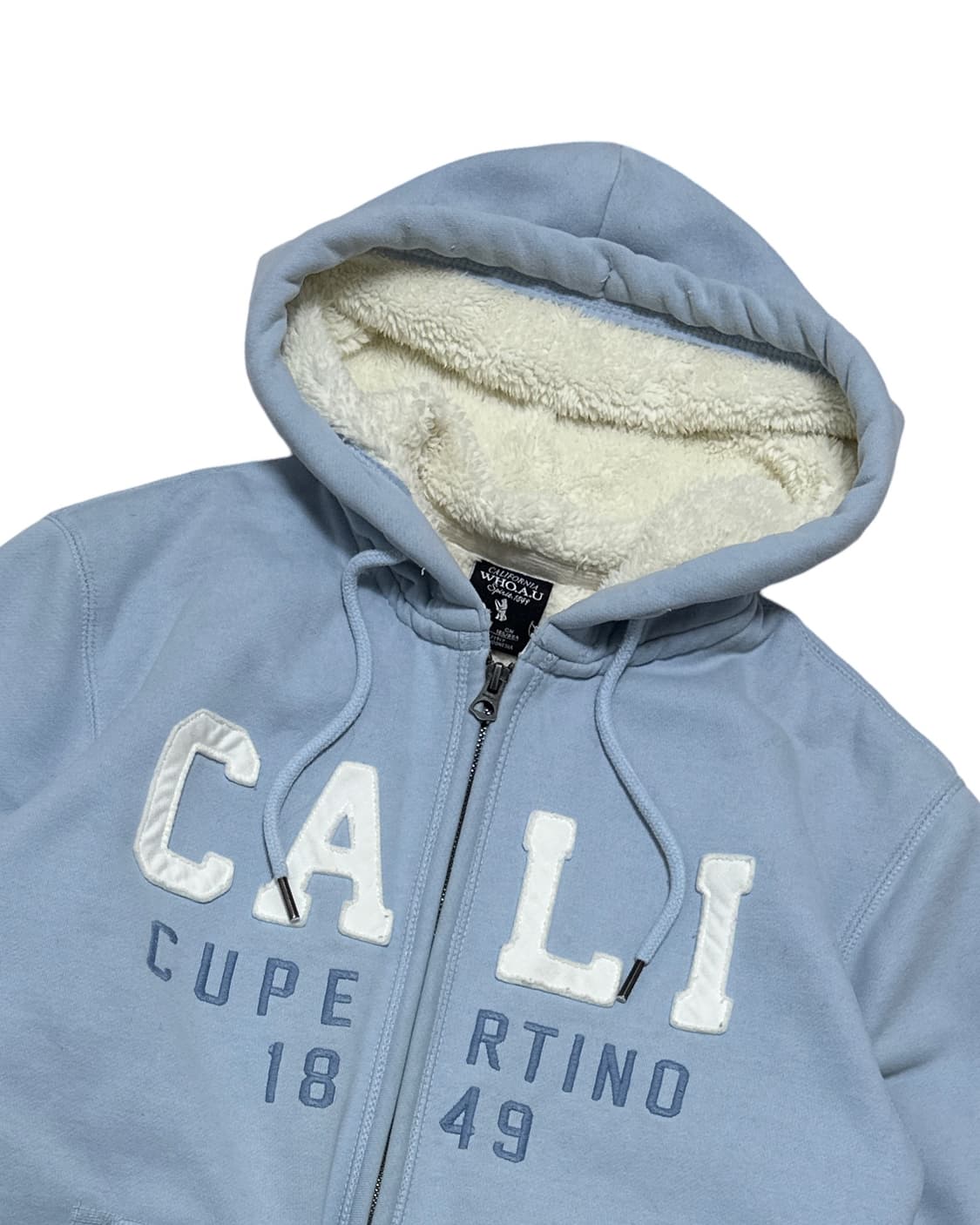 후아유 양털 스카이블루 후드집업 상품이미지3