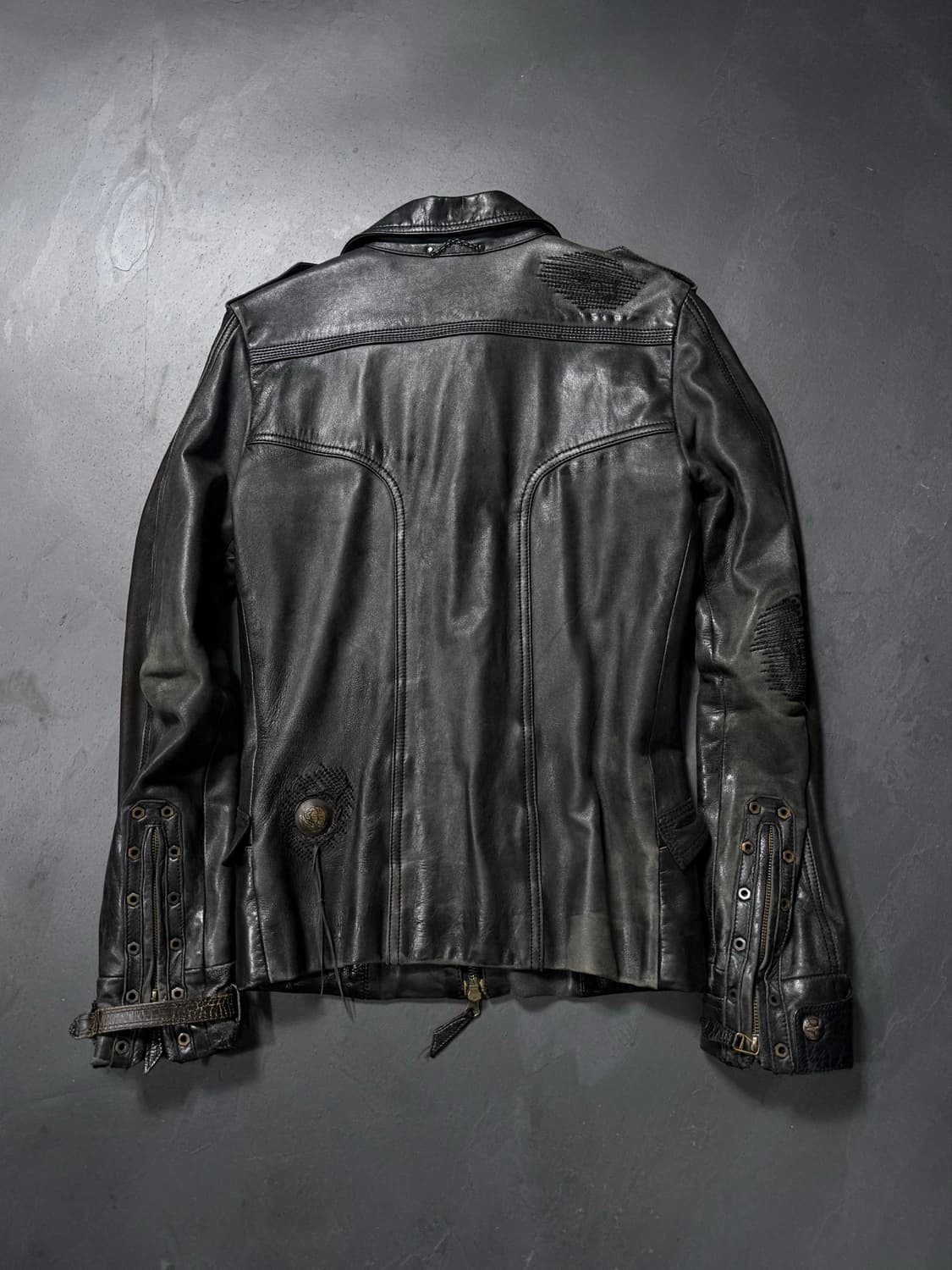14th Addiction Distressed Leather Jacket 상품이미지8