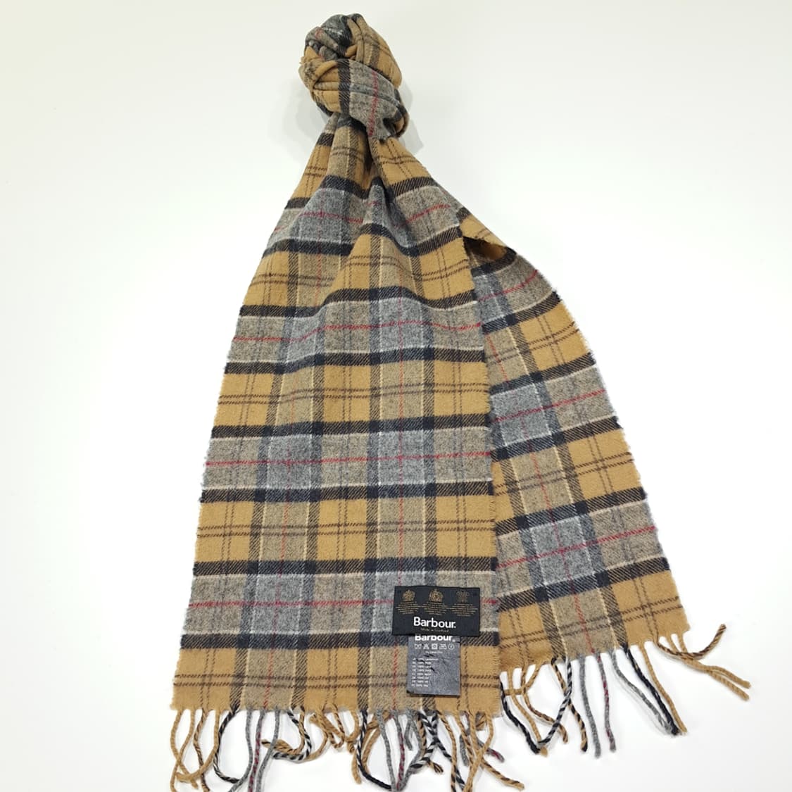 MX536 바버 00s 스코틀랜드판 램스울 하우스타탄 베이지 머플러 목 상품이미지2