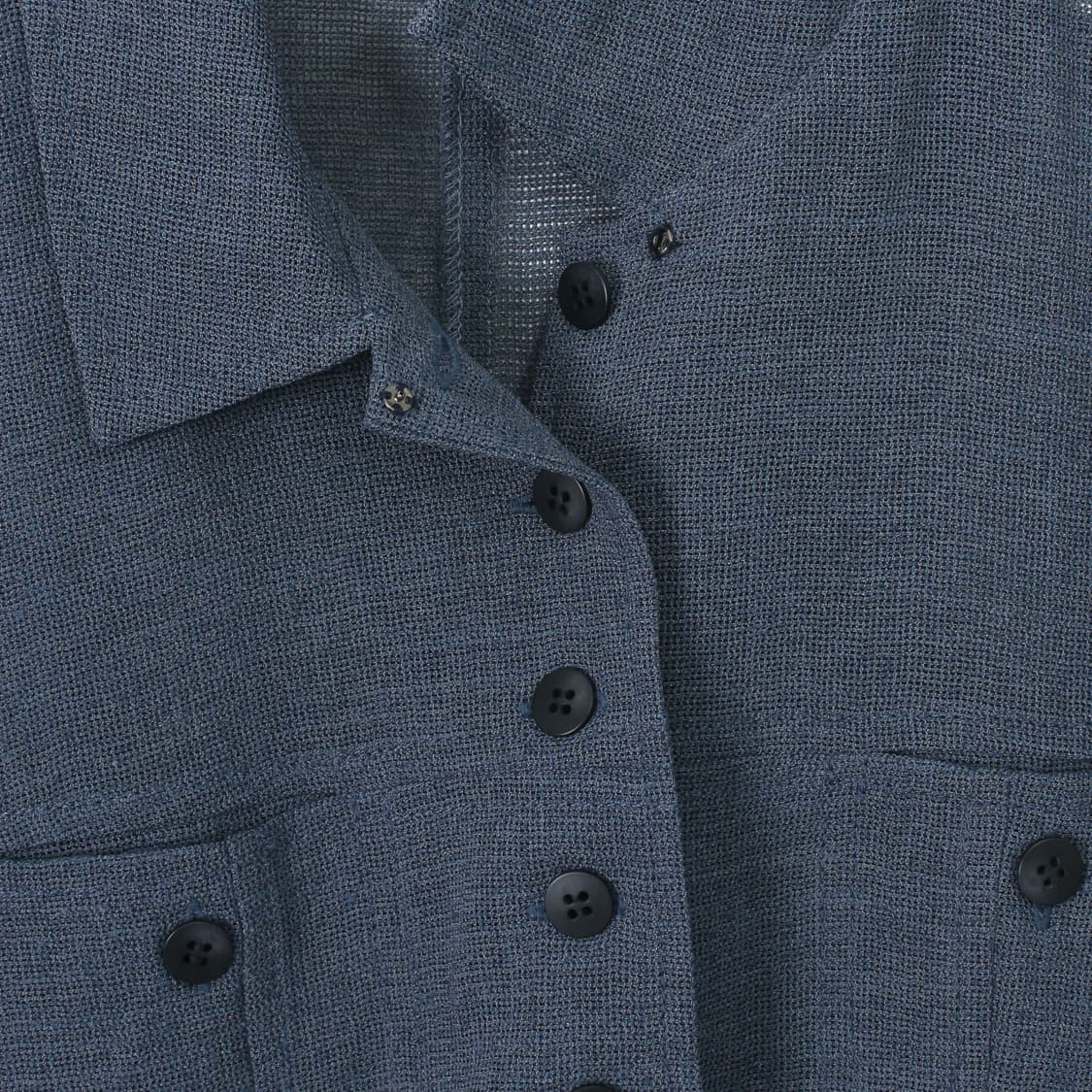 일본 빈티지 네이비 블루 여름 드레스 블라우스 스커트 셋업 투피스 상품이미지5