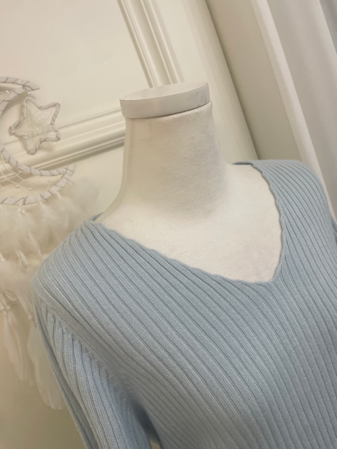 ice-blue basic rib knit top(size-M) 상품이미지7