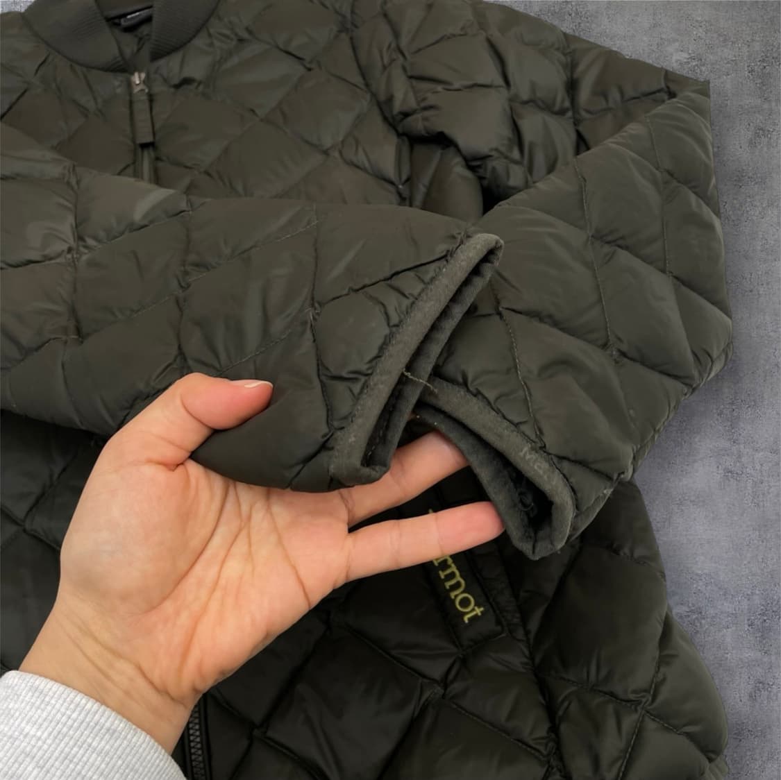 마모트 Marmot 카키 퀄팅 경량 다운 패딩 점퍼 95 상품이미지5