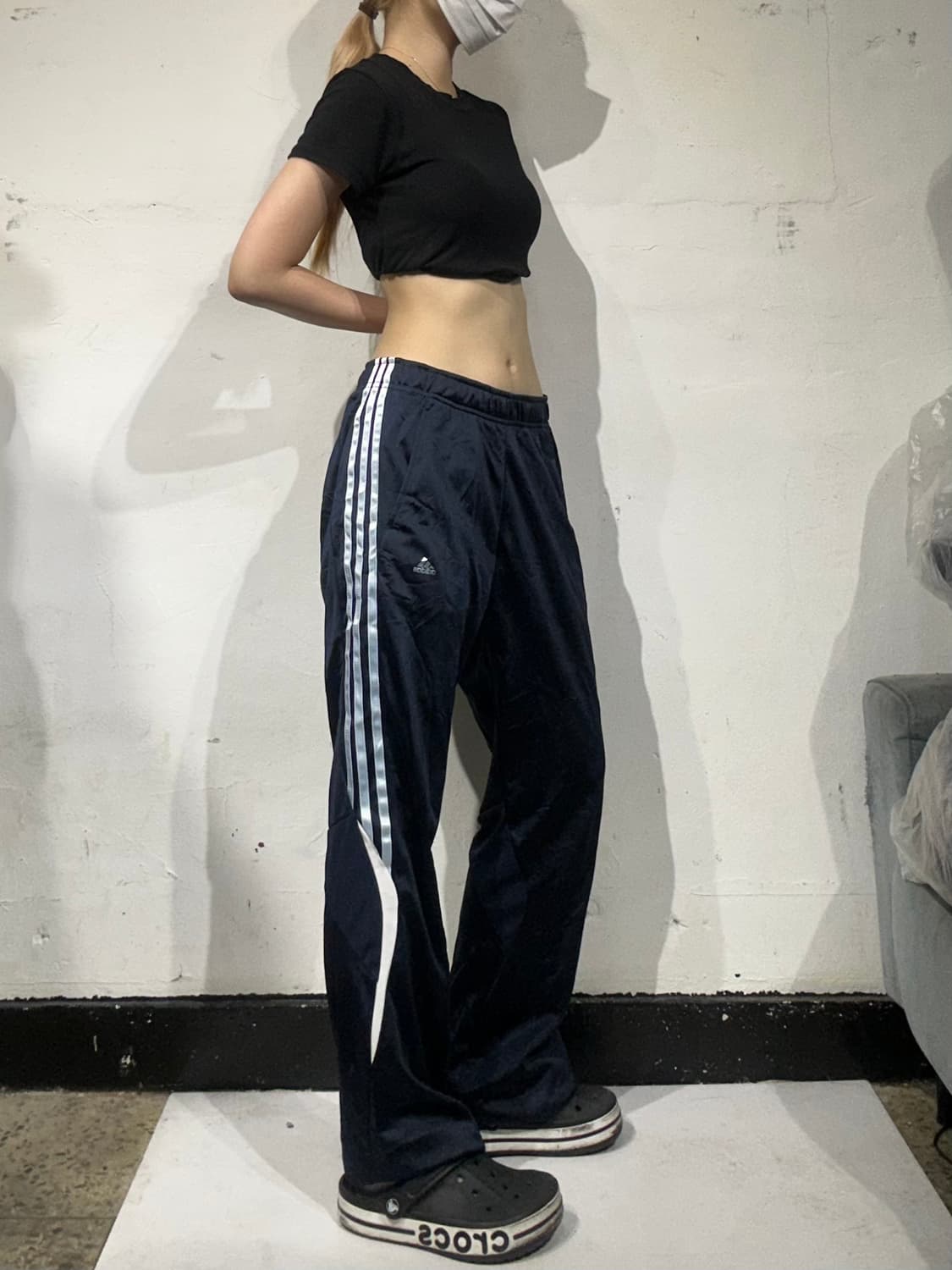 아디다스 네이비 블루 삼선 대장급 와이드 팬츠 L 상품이미지1