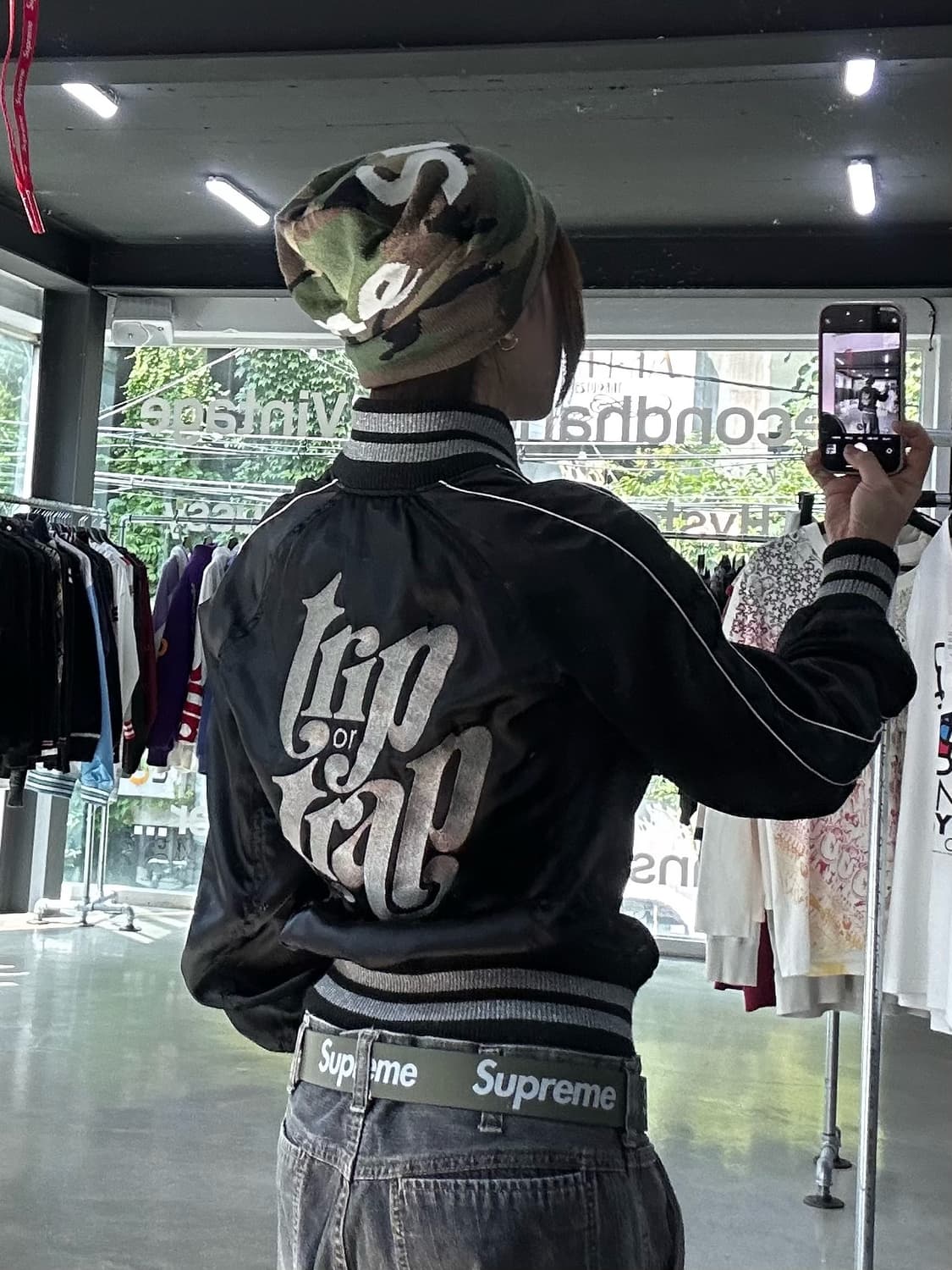 히스테릭글래머 자수로고 블루종 상품이미지3