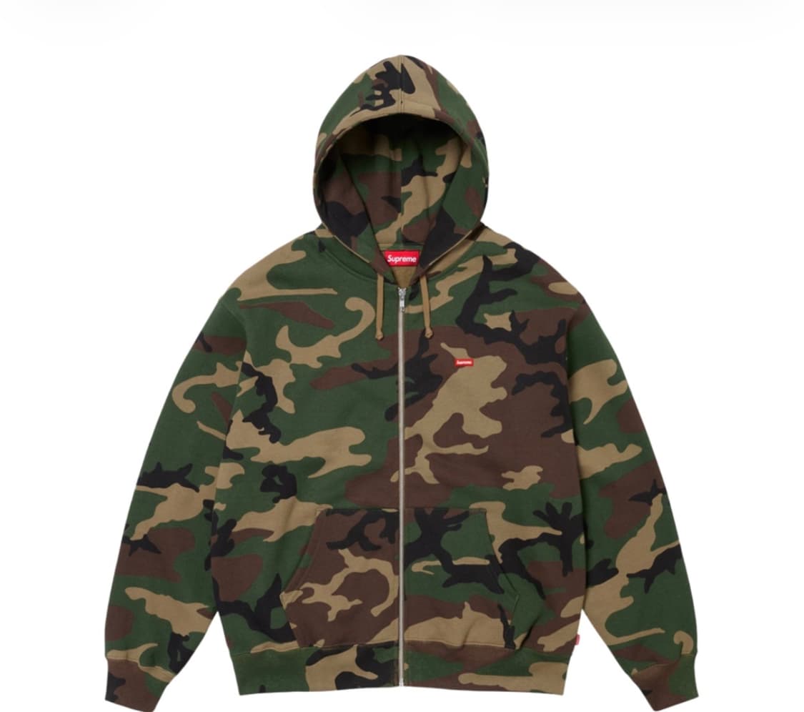 슈프림 스몰 박스 집업 후드 스웨트셔츠 우드랜드 카모 - 24FW 상품이미지1