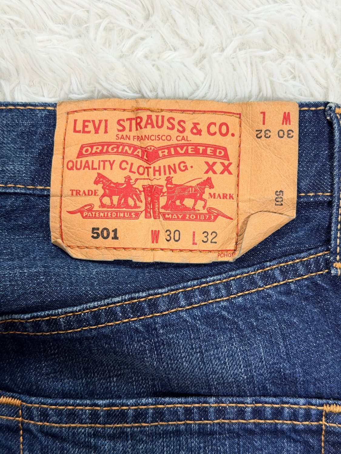 리바이스 501 오리지널 셀비지 데님 (중청/인디고) 상품이미지5