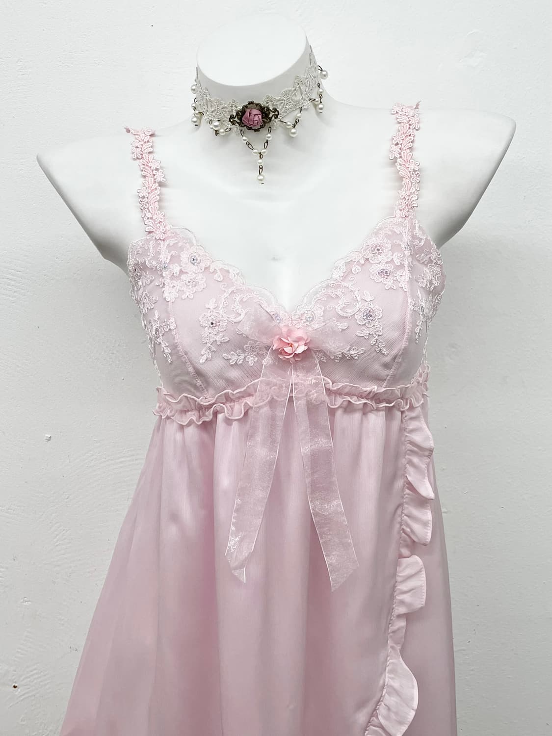 핑크 히메갸루 레이스 슬립 상품이미지2