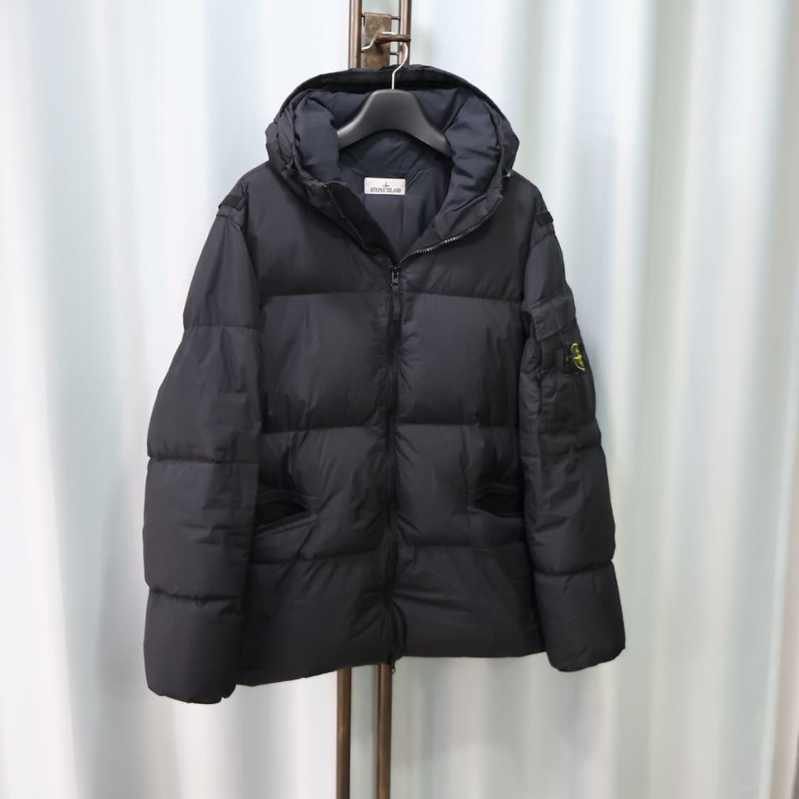 스톤아일랜드 크링클랩스 나일론 후드 블랙 패딩 XXL/110 상품이미지4