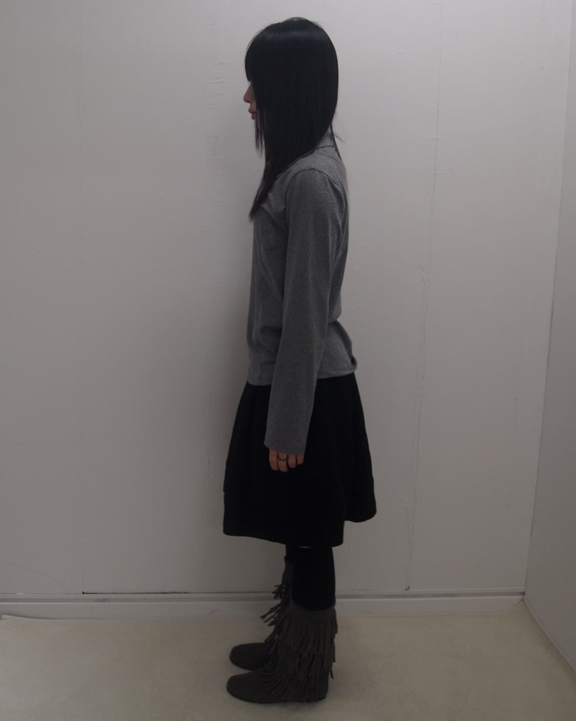 Thick wool pleats winter midi skirt 상품이미지4