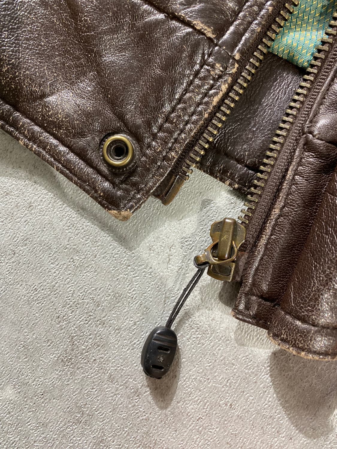 [95] 90s Hunky 브라운 양가죽 레더 봄버자켓 상품이미지7