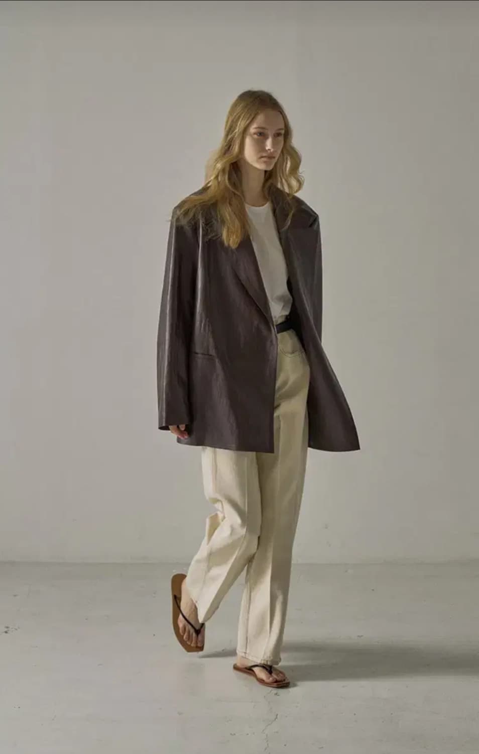 파사드패턴 브라운 가죽 자켓 (레더 하프 자켓) 상품이미지6