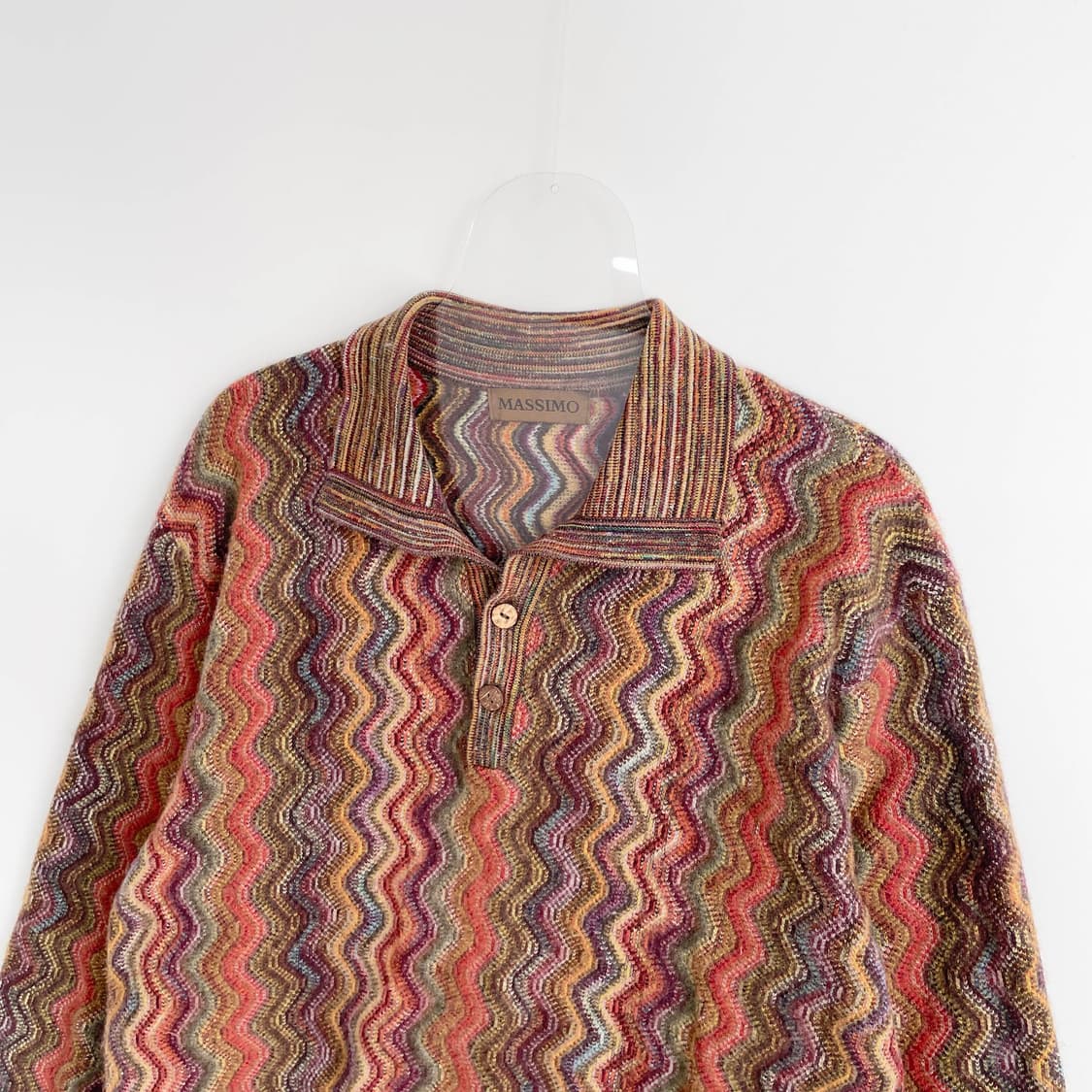 F2 마시모 MASSIMO 빈티지 패턴 카라 니트 105사이즈 상품이미지2