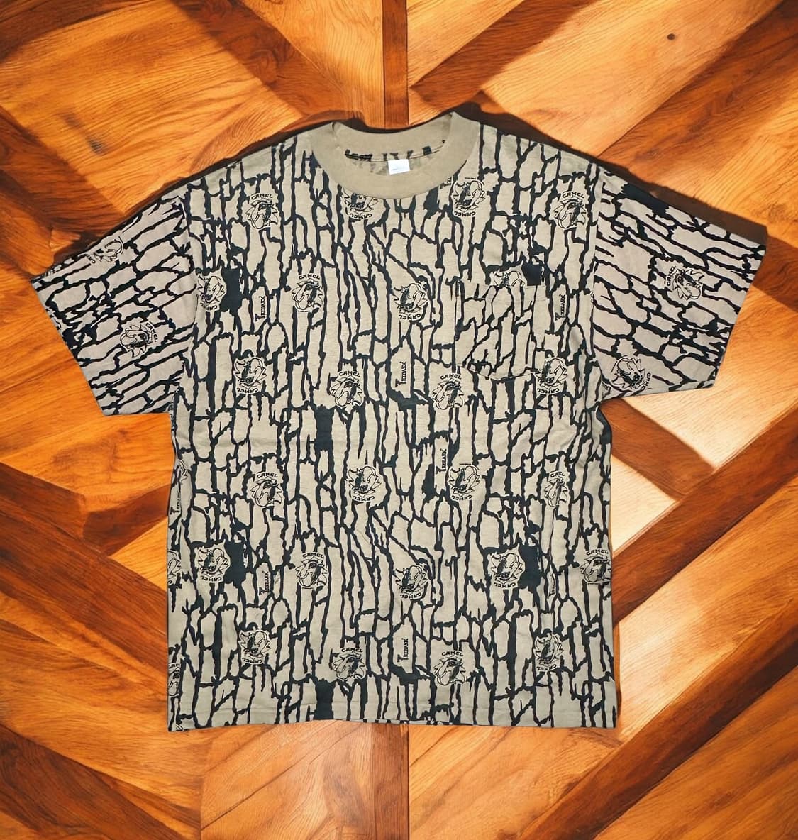 80s camel 빈티지 카멜 트레바크 패턴 포켓티셔츠 상품이미지1