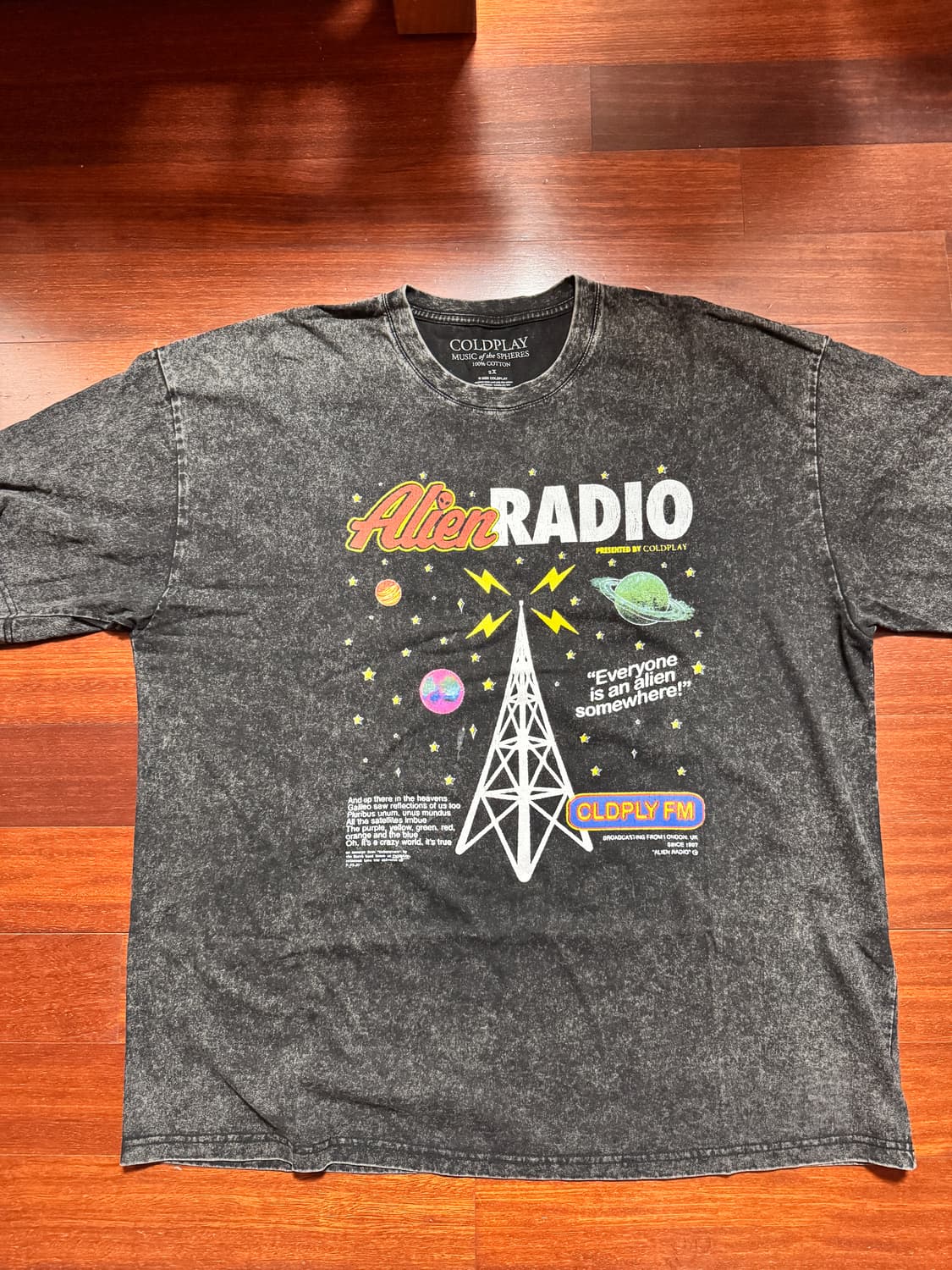 25년 콜드플레이 Alien Radio 밴드 티셔츠 상품이미지1