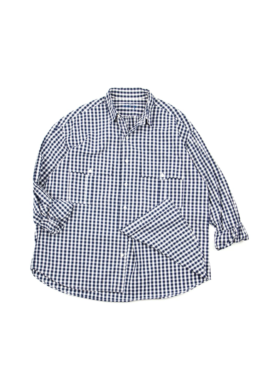 Porter classic 롤업 깅엄체크셔츠 네이비 상품이미지2
