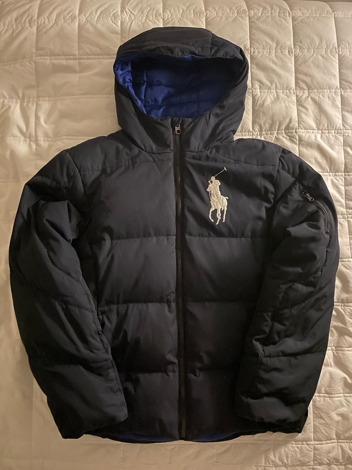 폴로 랄프로렌 화이트 빅포니 패딩 네이비 상품이미지1