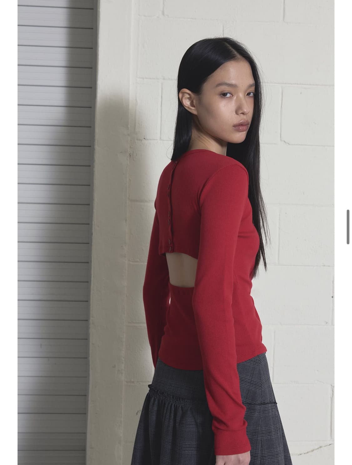 오데스 back button-up tee (red) 상품이미지2