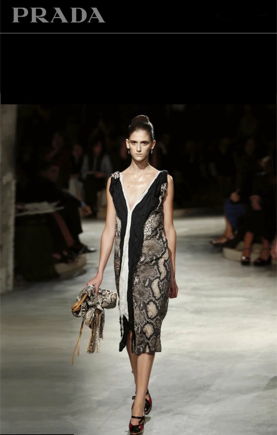 PRADA 프라다 09/SS 미디 스커트(실크)38 사이즈-해외발송 상품이미지1