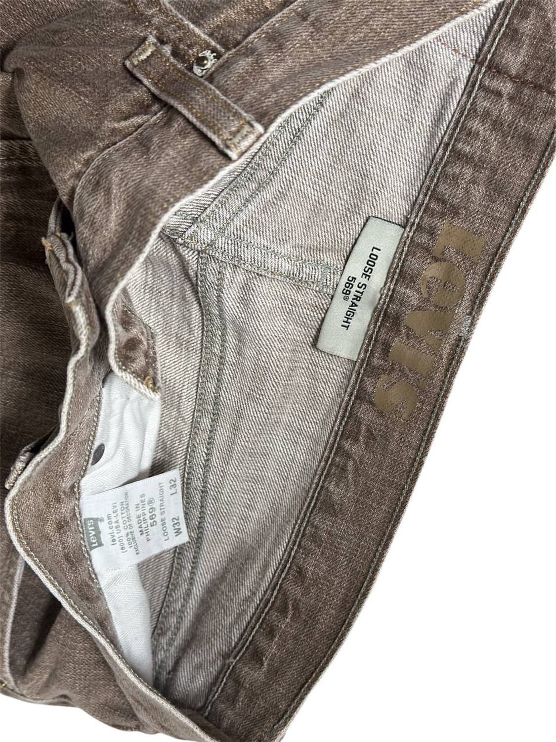 00's 리바이스 569 블랭크탭 브라운 데님 데드스탁   상품이미지4