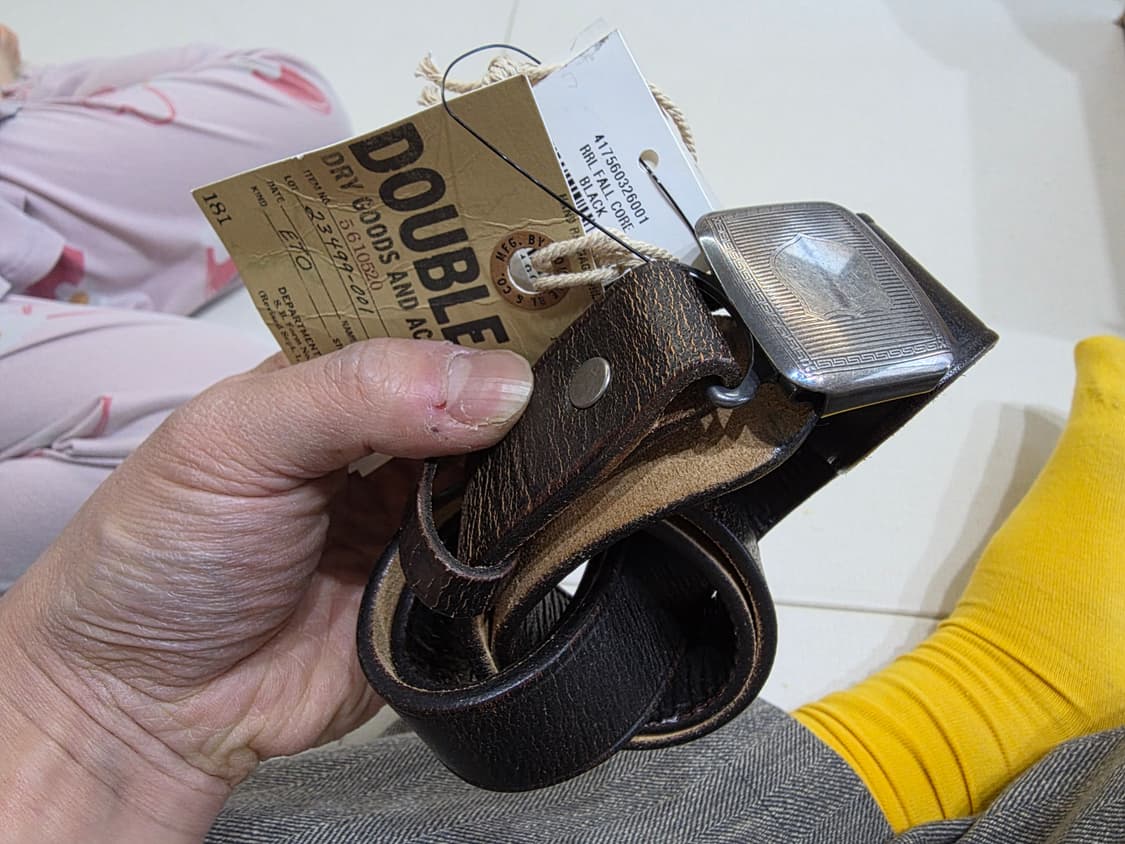 RRL 빈센스 블랙 가죽 벨트 상품이미지3