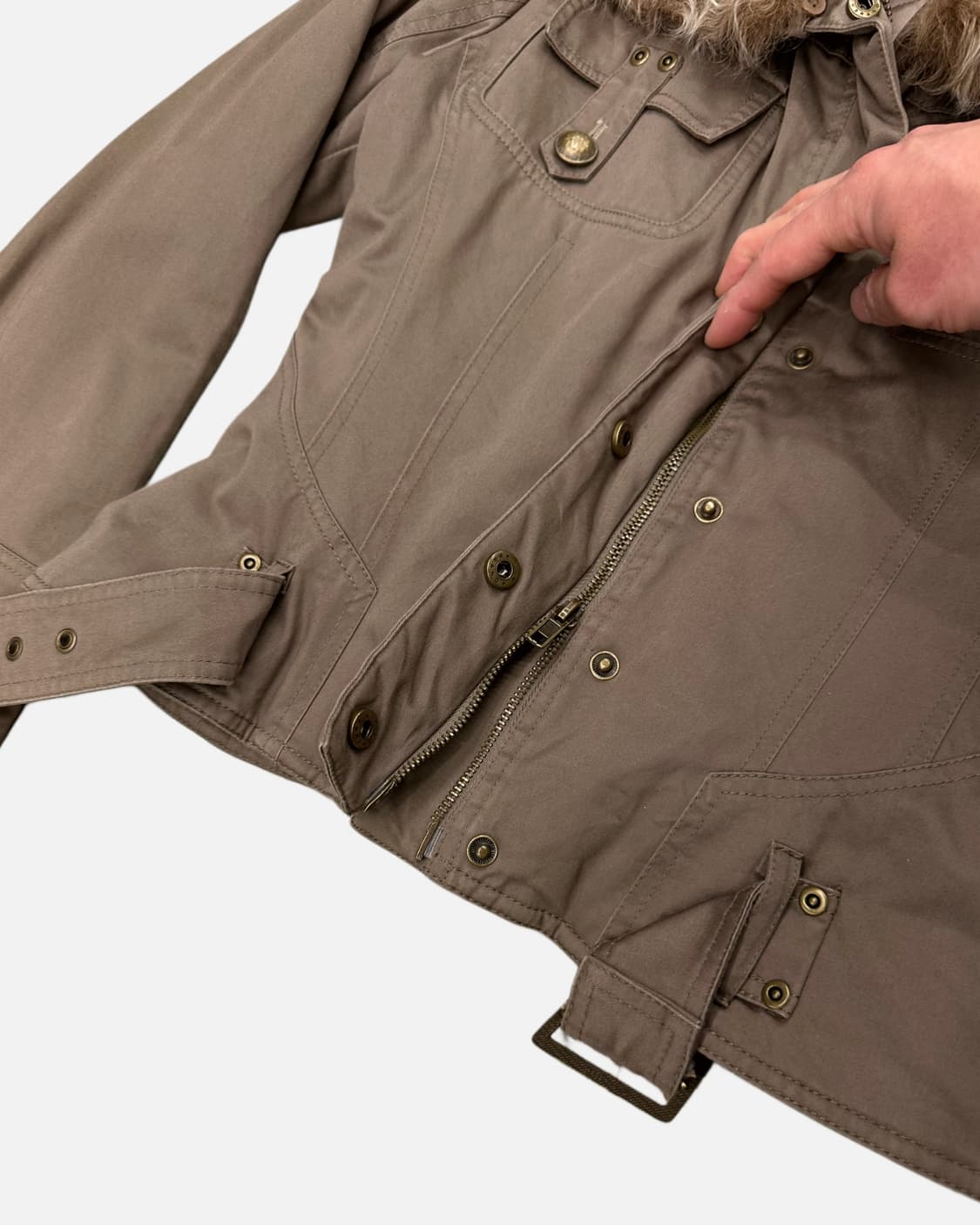 I BLUES CLUB fur collar crop strap jacke 상품이미지5