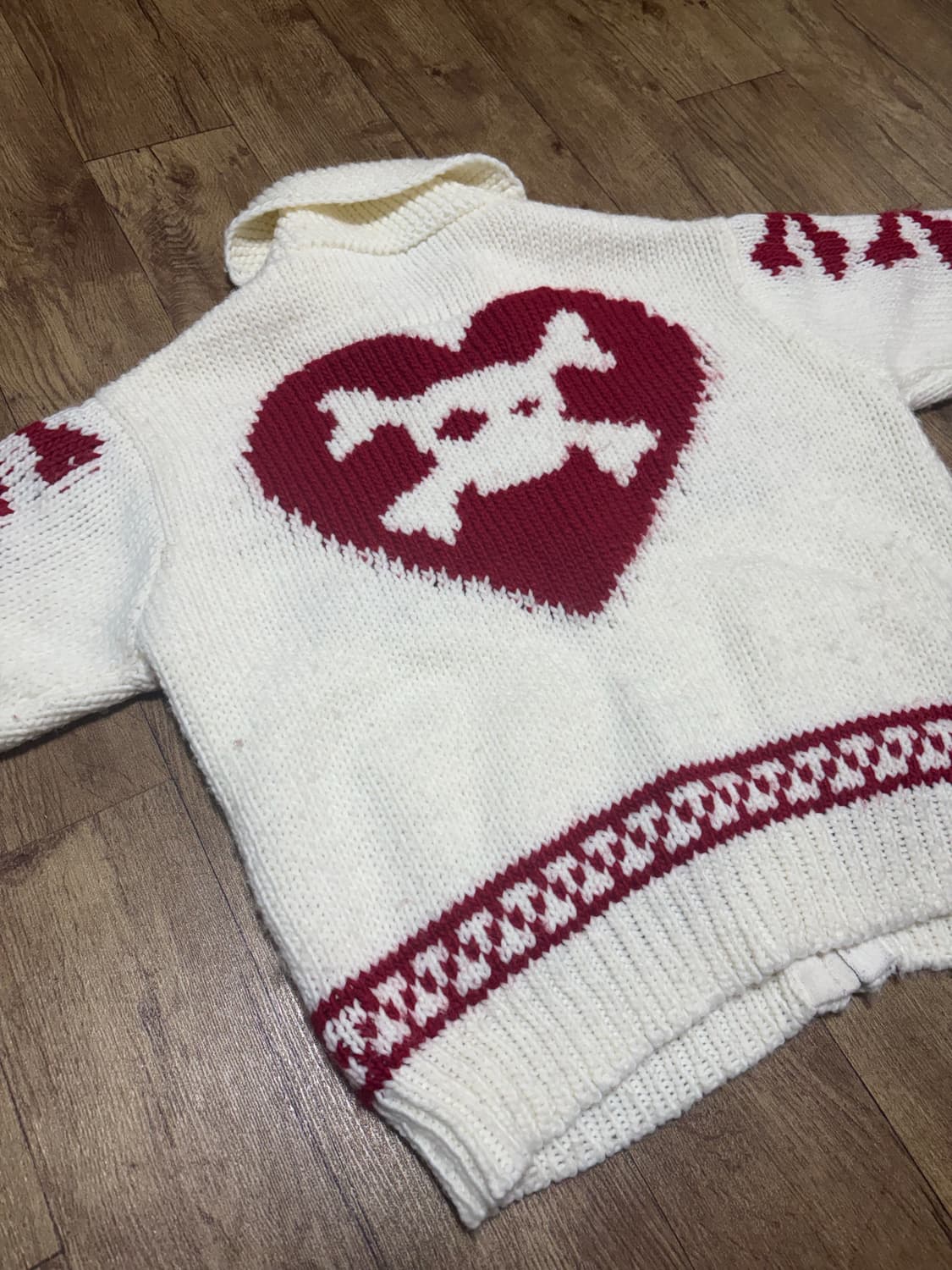 LOVE AND SKULL CARDIGAN, IVORY 상품이미지4