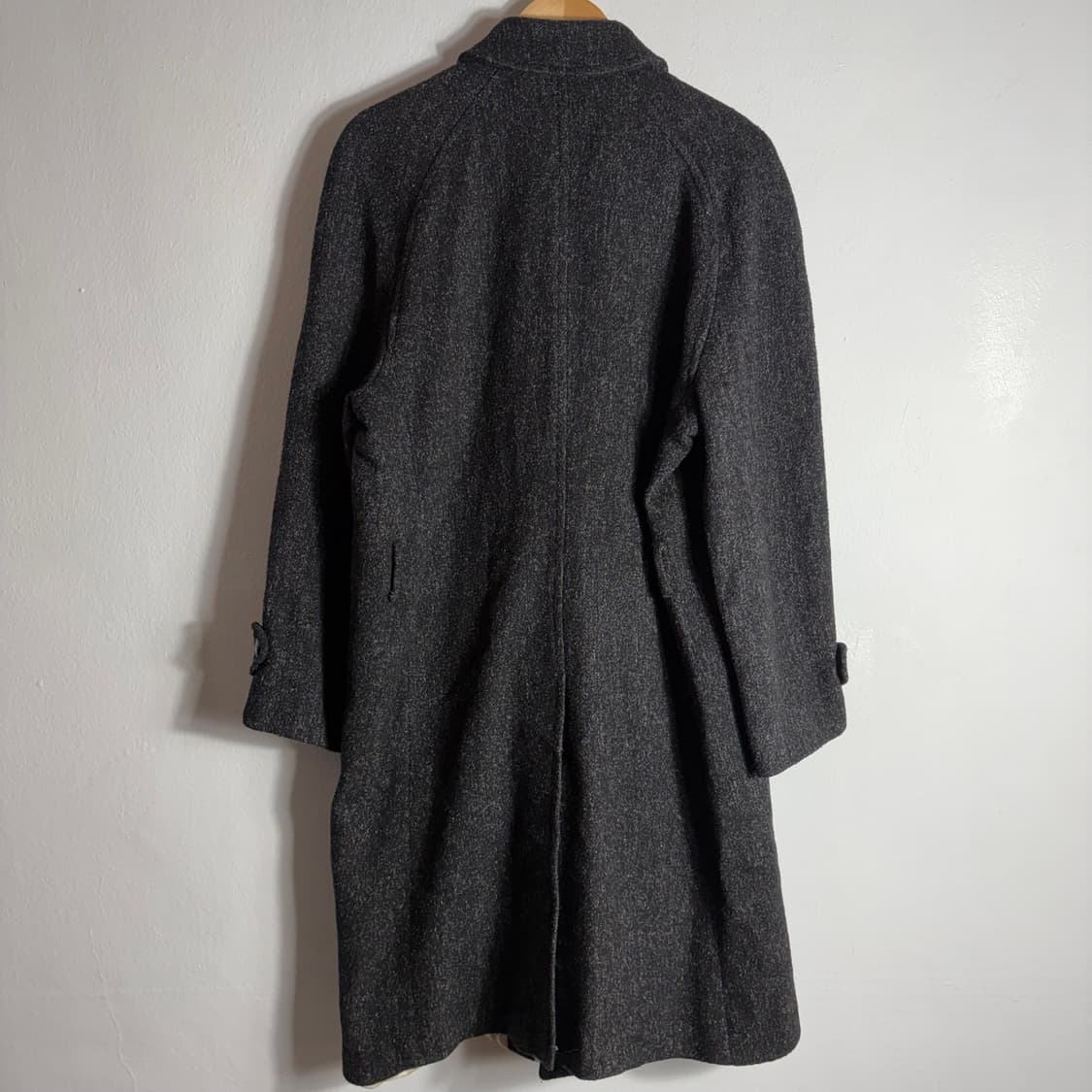 90s 빈티지 다크 그레이 모직 롱코트(40) 상품이미지2