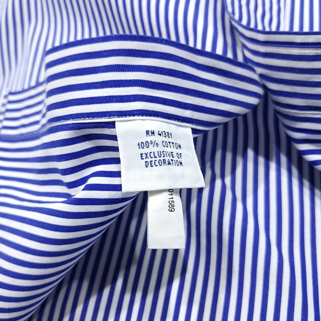 CL724 XL 폴로 90s 코튼 스트라이프 블루 셔츠 남방 상품이미지5