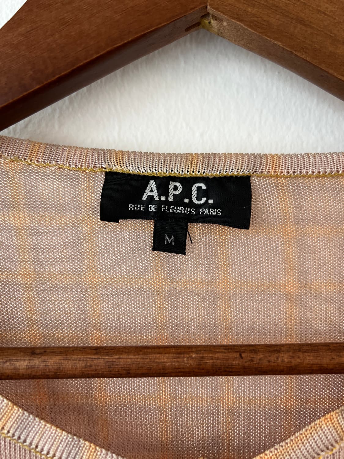 [M] APC 아페쎄 빈티지 체크 시스루 가디건 상품이미지2