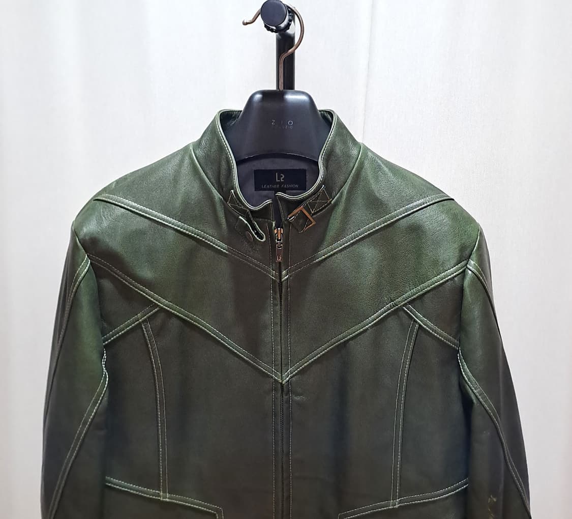 산양가죽 카키 절개스티치 싱글자켓 100 B45 상품이미지2