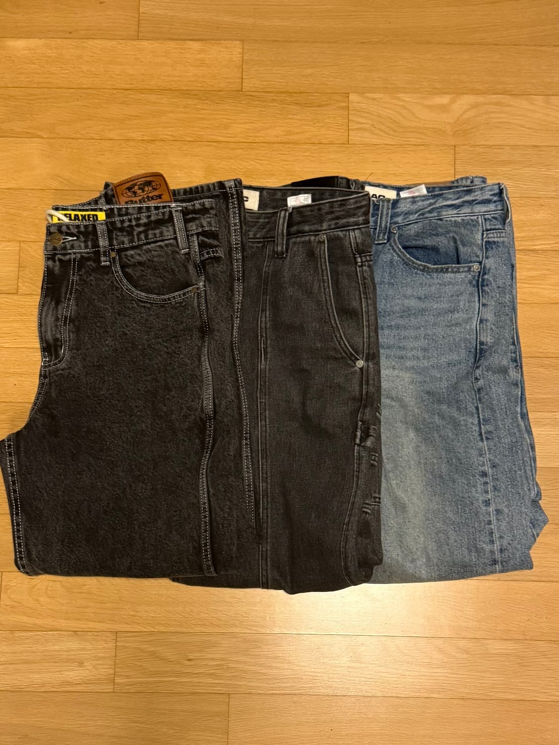데님 팬츠 3개(버터굿즈 플랙) 일괄 상품이미지1