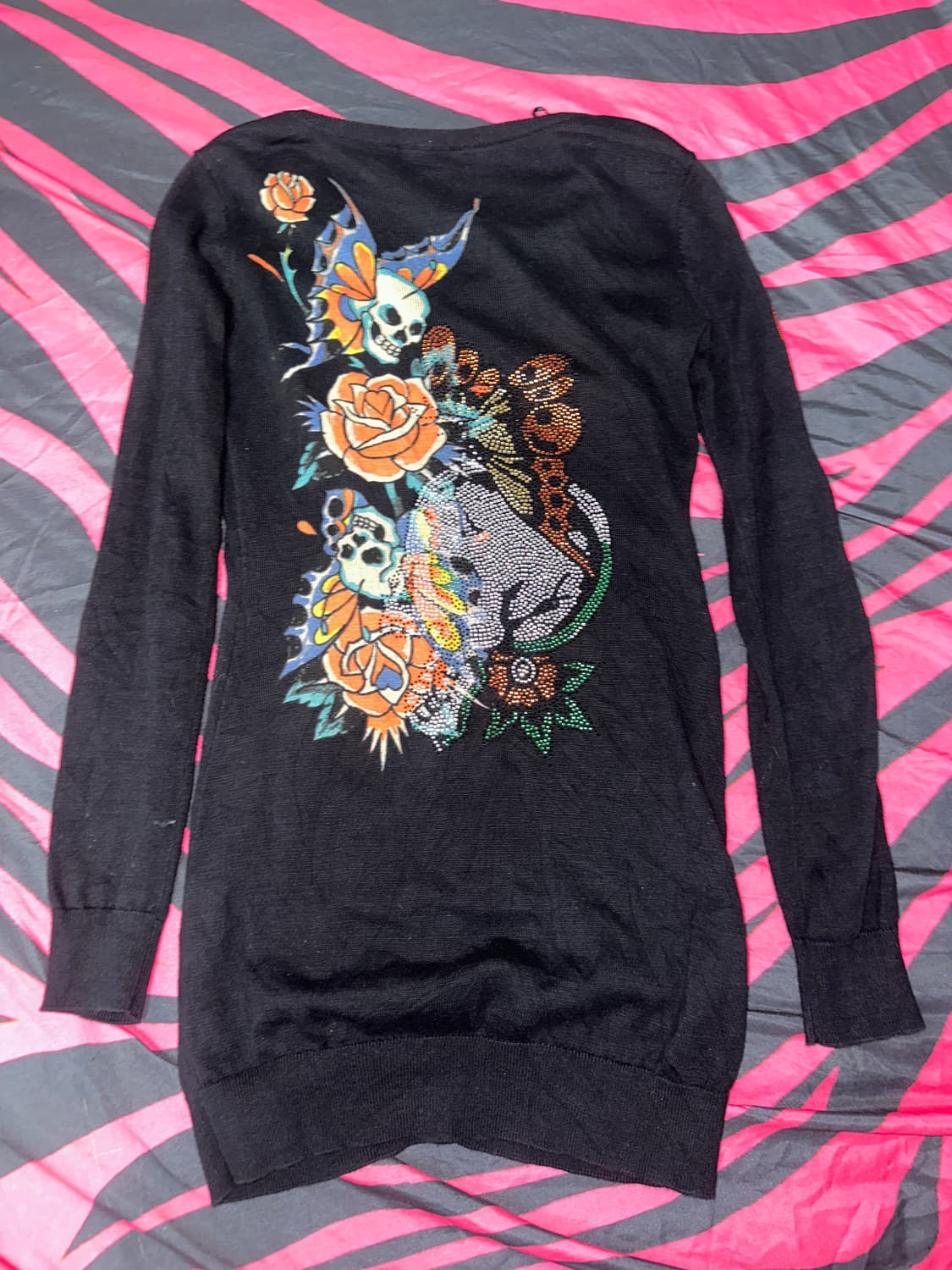 에드하디 edhardy 블랙 큐빅 가디건 원피스 s 상품이미지2