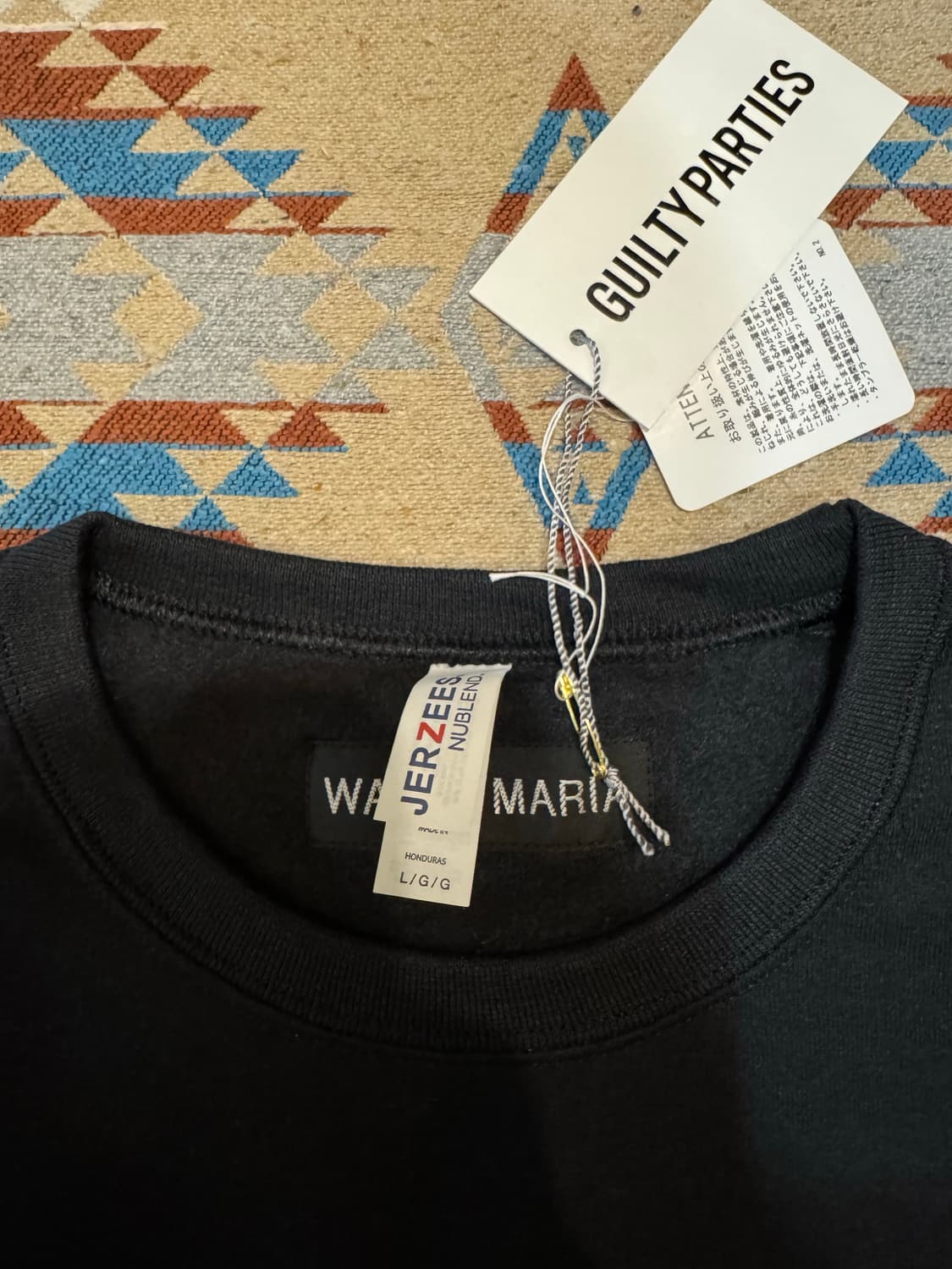 [L] 와코마리아 팀레이 크루넥 스웻셔츠 블랙 상품이미지3