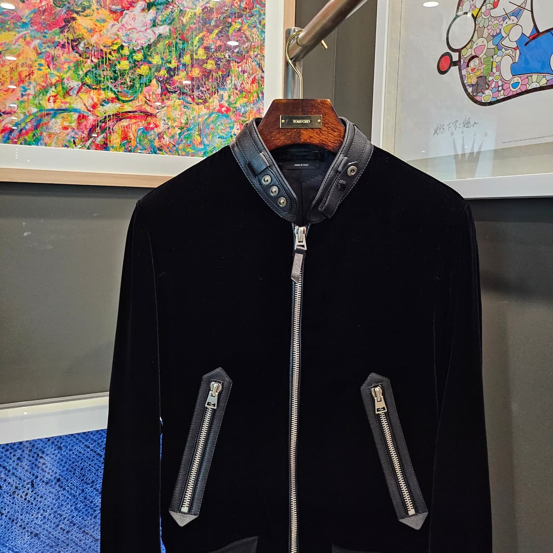 톰포드 레더 트리밍 셸 신상 봄버 자켓 상품이미지4