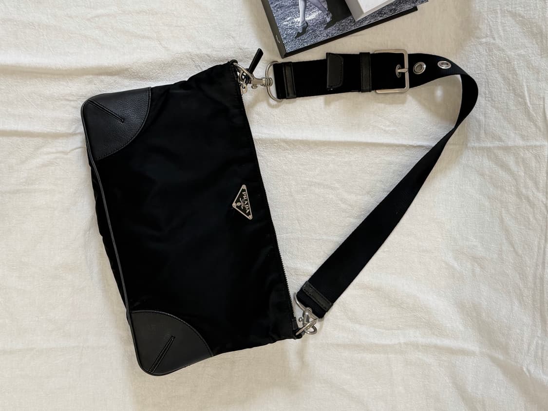 정품 프라다 블랙 포코노 나일론 숄더백 핸드백 상품이미지6