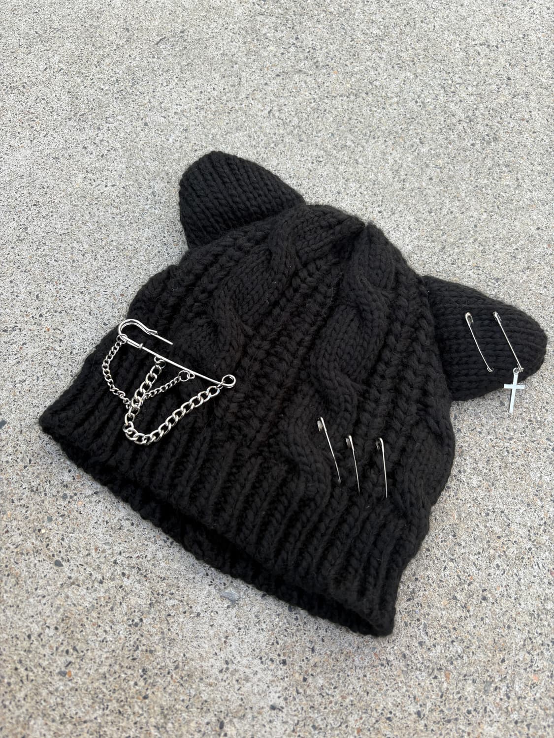 빈티지 캣 이어 펑크 비니 상품이미지2