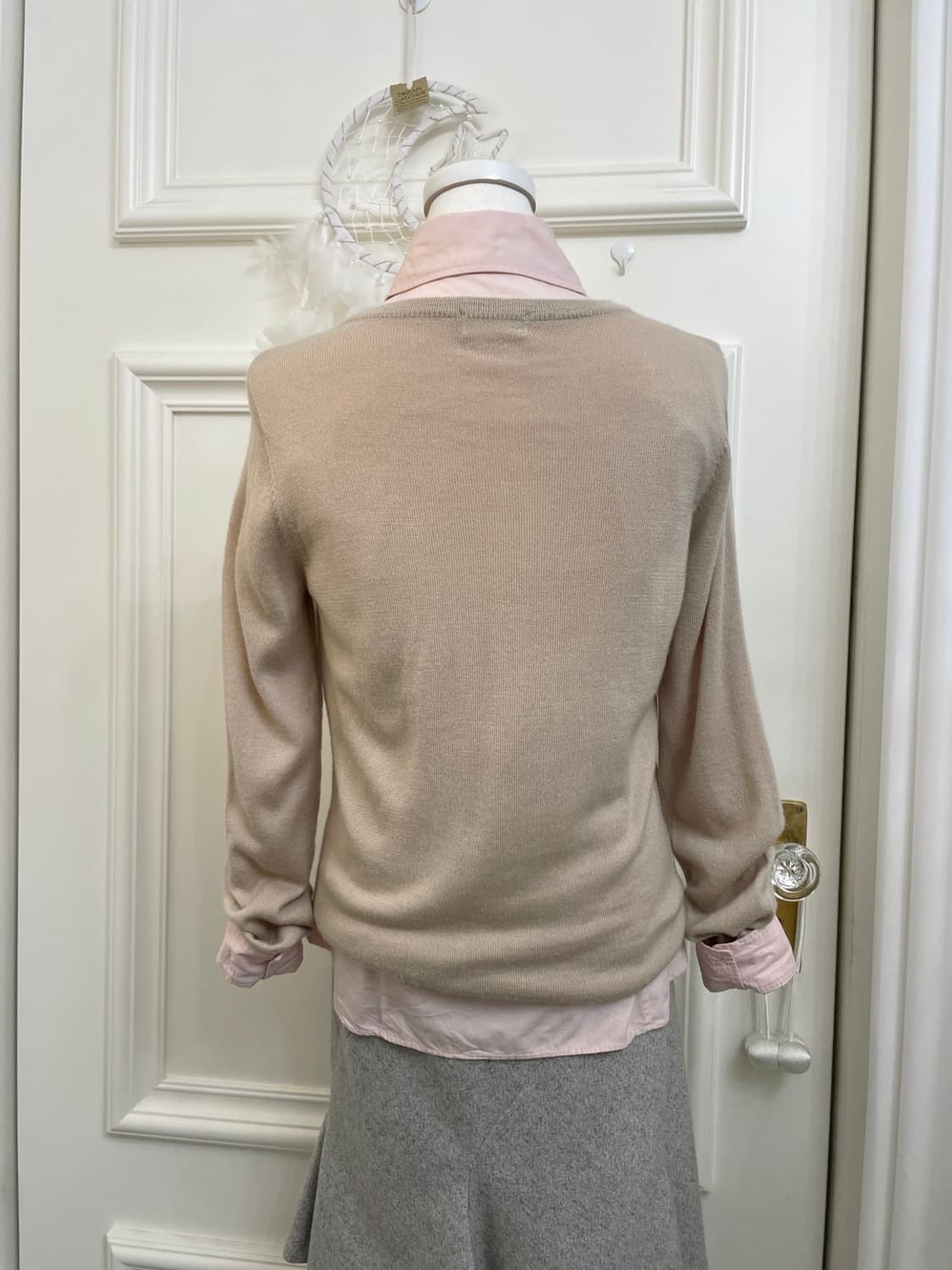 beige pocket basic cardigan&pink basic s 상품이미지4