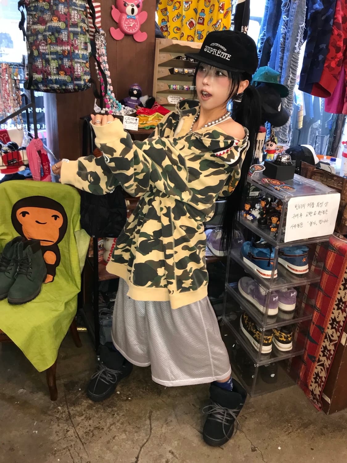 🤎 베이프 황계 카모패턴 투웨이 후드집업 🤎 상품이미지2