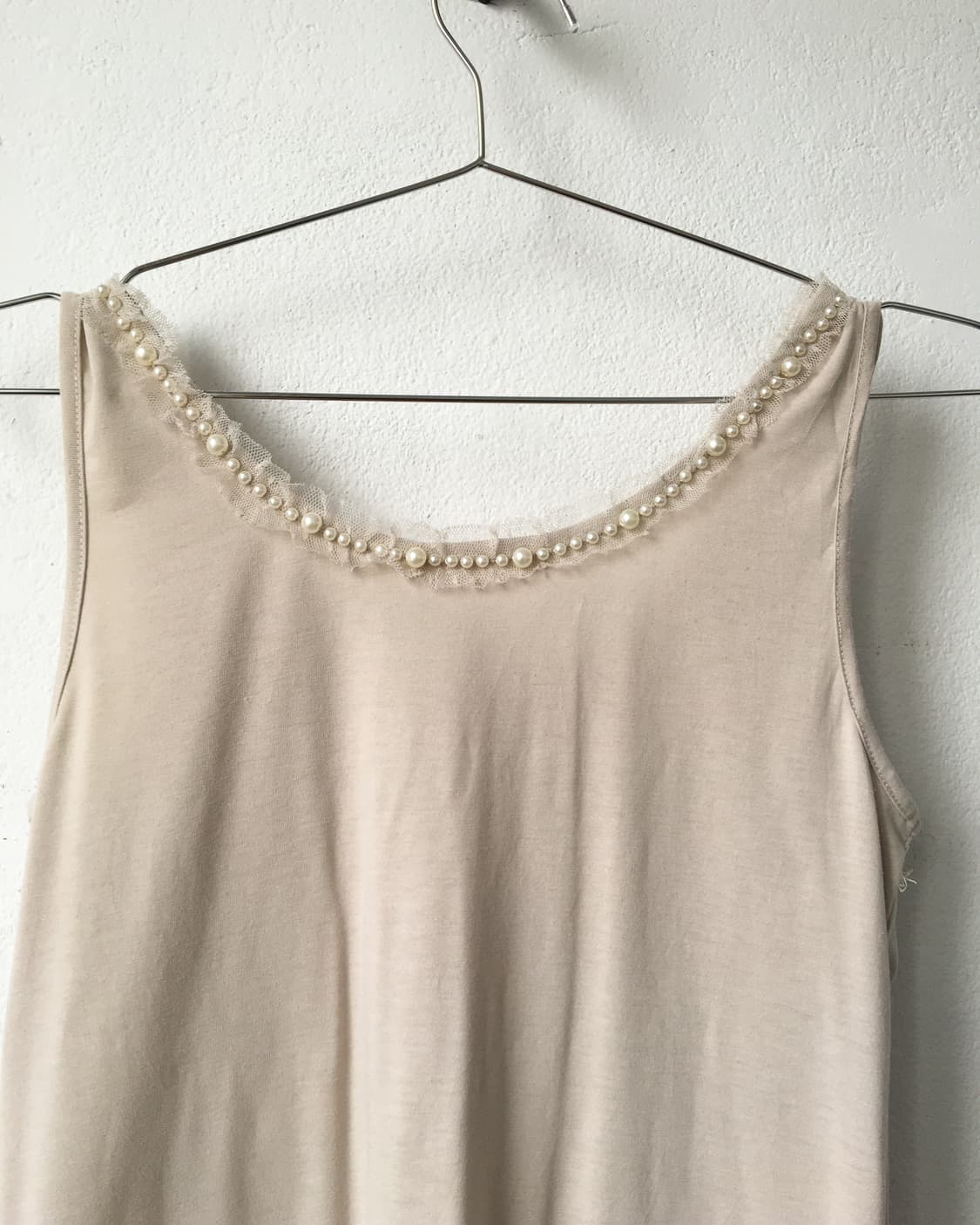 axes femme beige Lace trimming sleeveles 상품이미지5