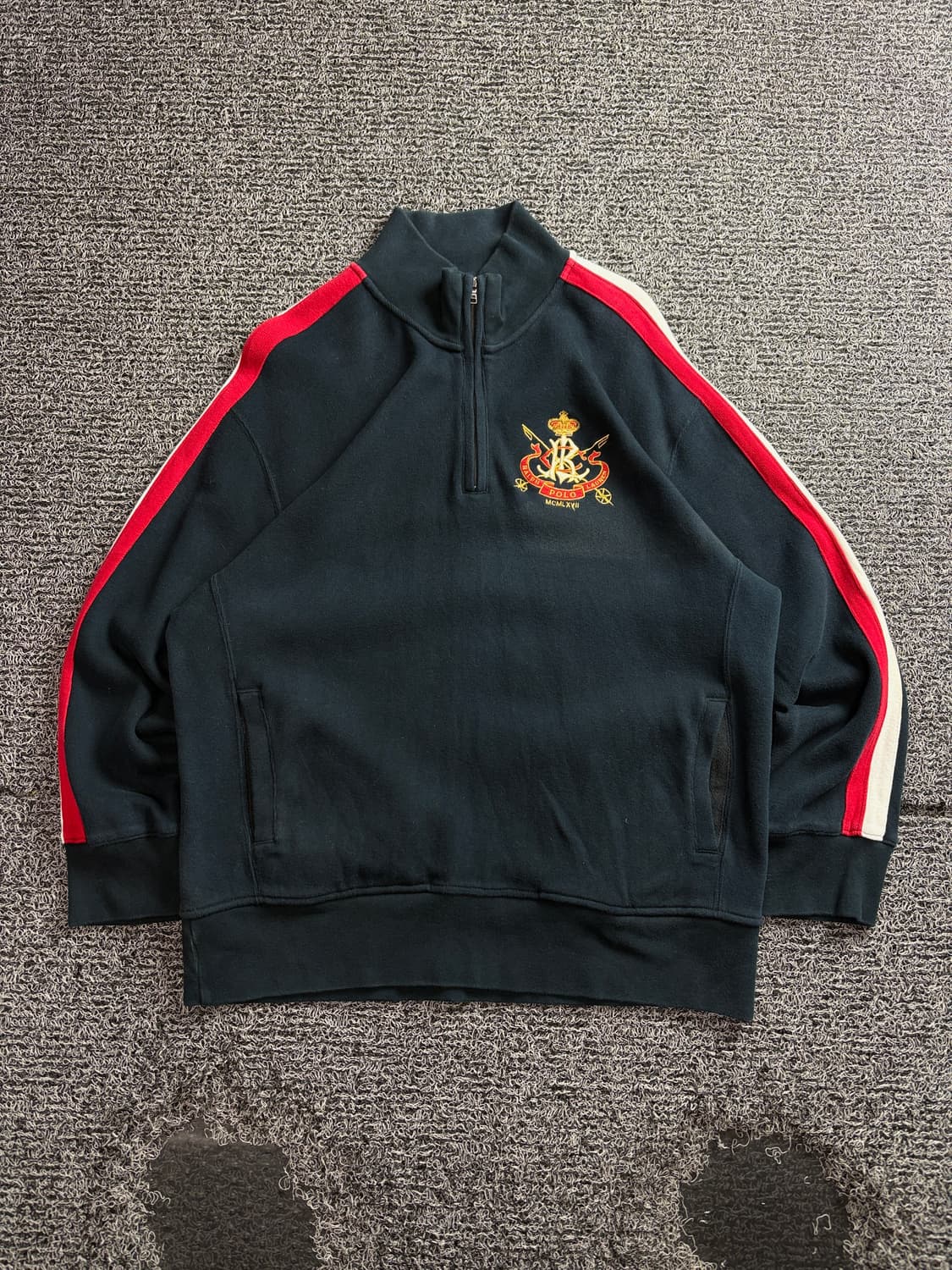 폴로 아카이브 MCML 패치 빅로고 풀오버 반집업 니트 3985 상품이미지2