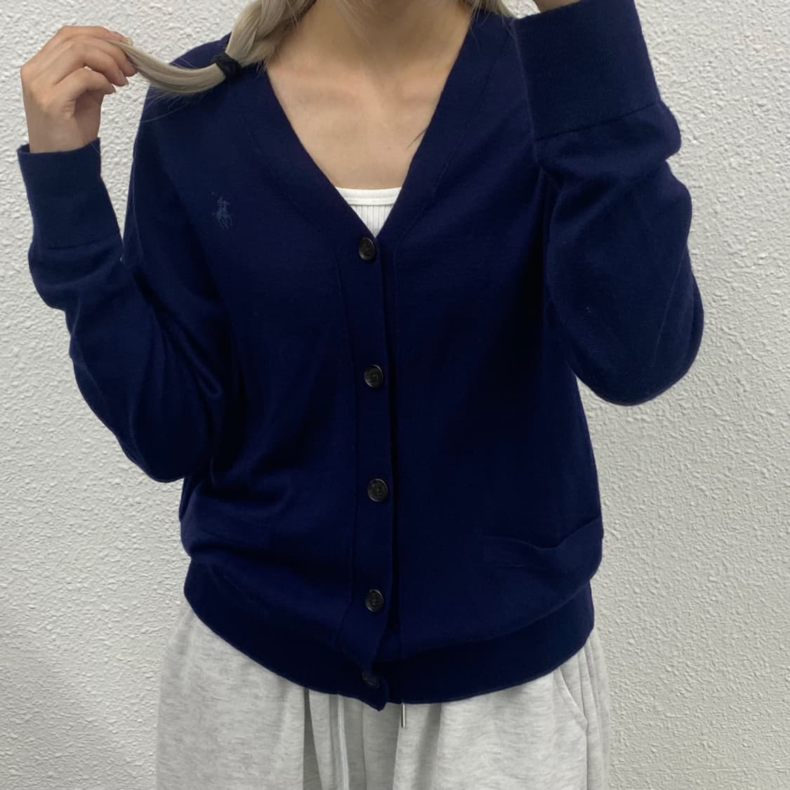 폴로 랄프로렌 네이비포니 네이비 브이넥 가디건 M 상품이미지5